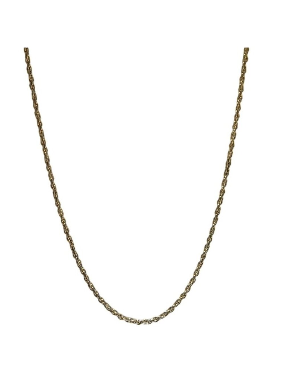 Vintage Gold Tone Rope Chain Necklace Classic Minimalist Fashion Jewelry Women